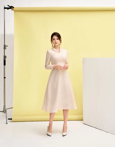 Đầm xòe Tweed Metallic