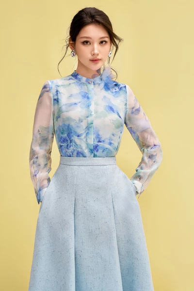 Áo sơ mi tơ Watercolor