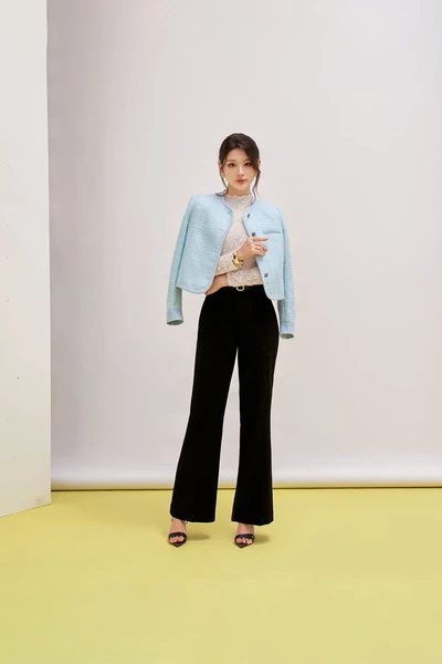 Áo khoác Tweed Pastel Blue