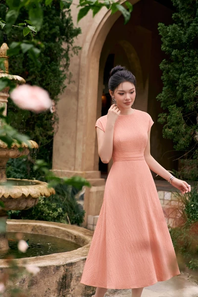 Đầm xòe Coral Petals