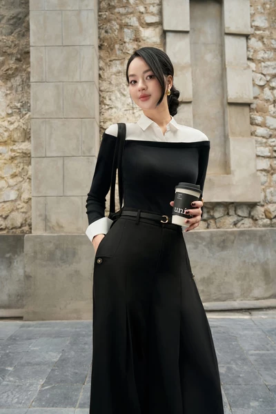 Áo thun phối sơ mi