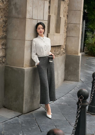 Áo sơ mi ren Jacquard Floral