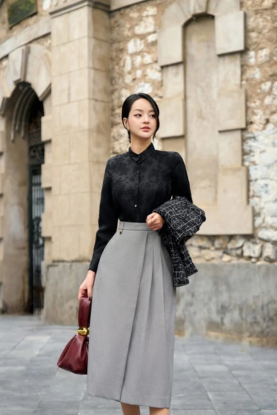 Chân váy kẻ Grey Mini