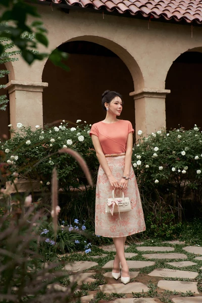 Chân váy Floral Coral