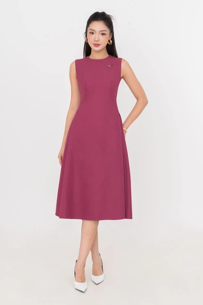 Đầm A xếp ly Rose Ruby