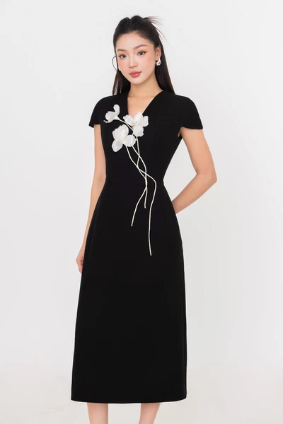 Noir Éternelle Dress - Đầm dạ hội hoa lụa