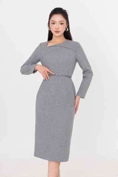 Đầm ôm cổ lệch Grace