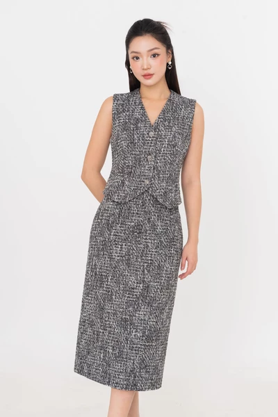 Áo Gile Tweed Elegent