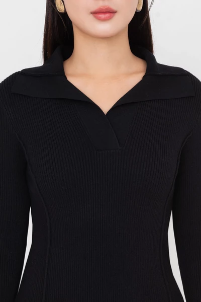 Áo len gân cổ Polo