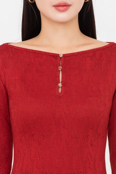 Áo len dệt kim vân hoa