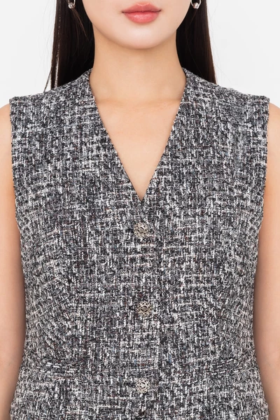 Áo Gile Tweed Elegent