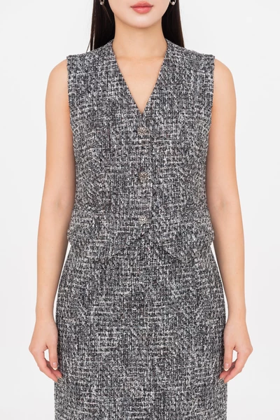 Áo Gile Tweed Elegent