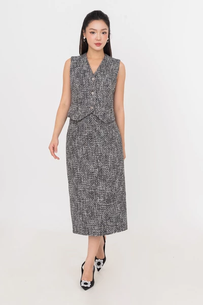 Áo Gile Tweed Elegent