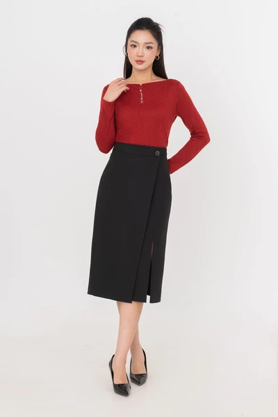 Chân váy Tweed Wrap