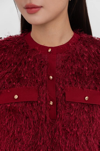 Áo len Ruby dệt sợi tua