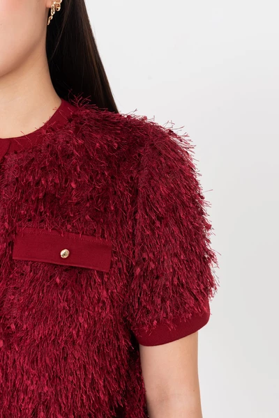 Áo len Ruby dệt sợi tua