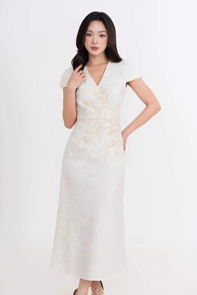 Ivory Fleur Dress - Đầm dạ hội thêu hoa