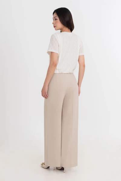 Áo thun dệt vân cổ tròn