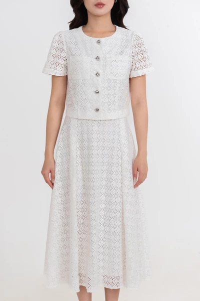 Áo sơ mi ren Croptop