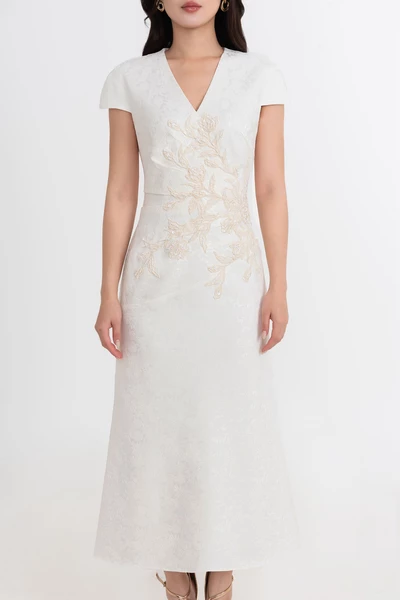 Ivory Fleur Dress - Đầm dạ hội thêu hoa