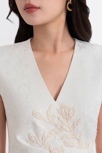 Ivory Fleur Dress - Đầm dạ hội thêu hoa