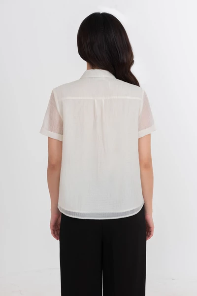 Áo sơ mi hoa nhí cổ đức