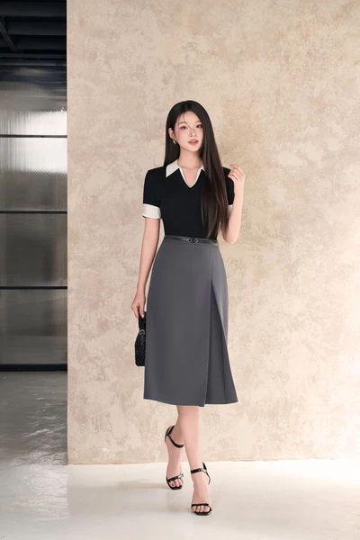 Áo thun ôm cổ bẻ