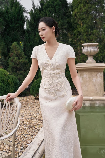 Ivory Fleur Dress - Đầm dạ hội thêu hoa