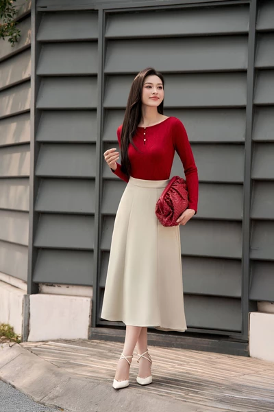 Chân váy xòe Midi Tuytsi