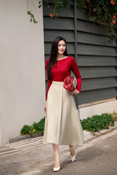 Chân váy xòe Midi Tuytsi