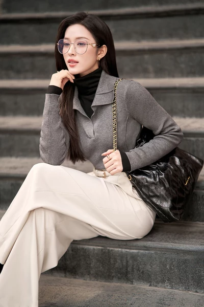 Áo len gân cổ Polo