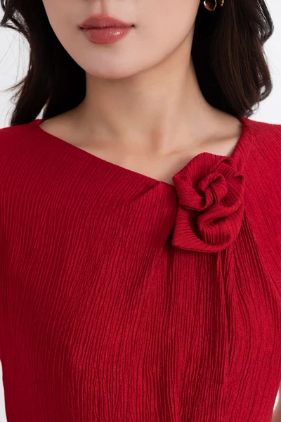 Đầm xòe đỏ Camellia