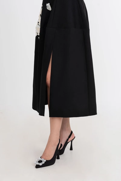 Noir Floréa Dres - Đầm dạ hội thêu hoa