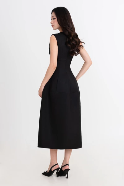 Noir Floréa Dres - Đầm dạ hội thêu hoa