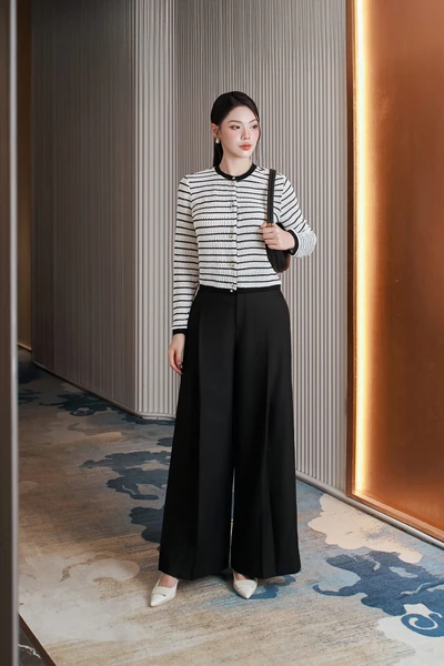 Áo len tay dài Parisian Stripe MS 58B0288