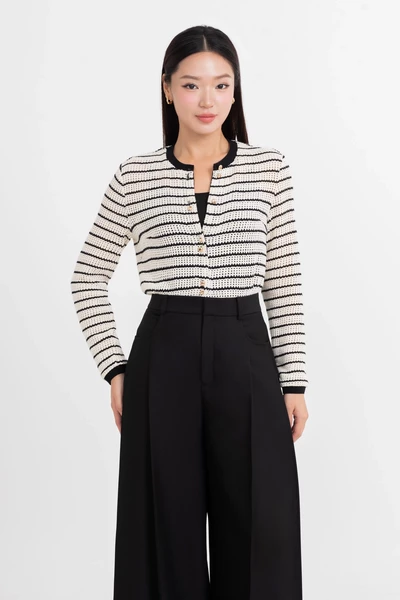 Áo len tay dài Parisian Stripe MS 58B0288