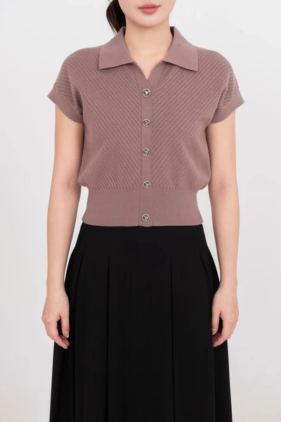 Áo len sợi đan chéo