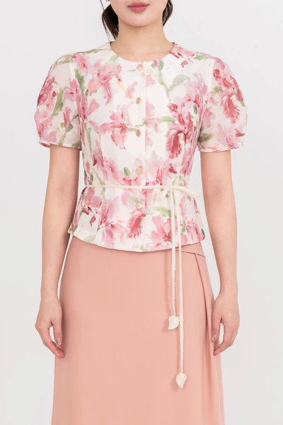 Áo sơ mi lụa Spring Aura