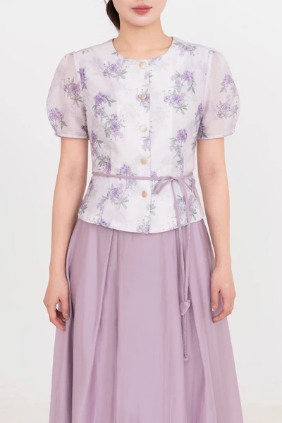 Chân váy lụa xếp ly Spring Waltz