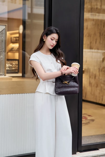 Quần tây dáng suông Melange