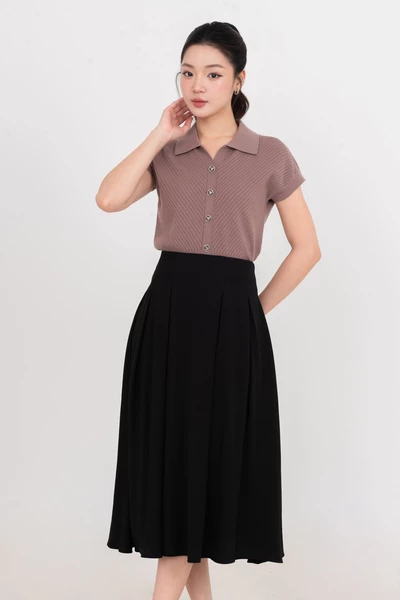 Chân váy xếp ly dài Soft Flow