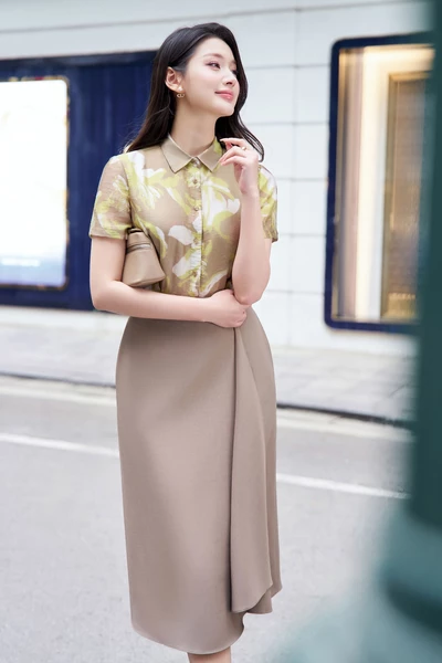 Chân váy xếp ly Mocha Brown