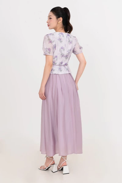 Chân váy lụa xếp ly Spring Waltz