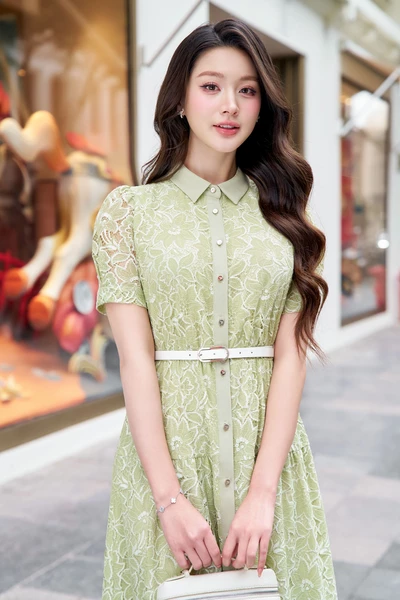 Đầm hoa xanh Spring Pastel