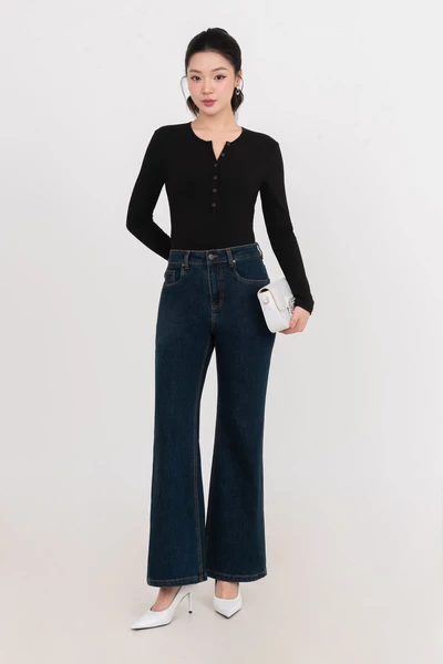 Quần jeans ống loe Retro Flare