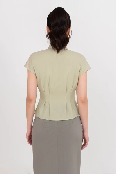 Áo sơ mi xếp ly Tencel Matcha