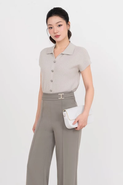 Áo len sợi đan chéo