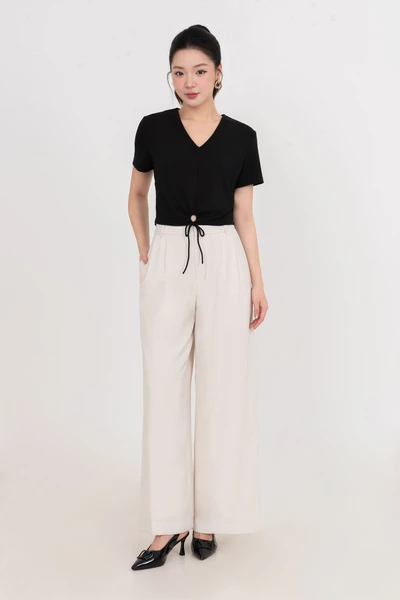 Quần tây dáng suông Melange