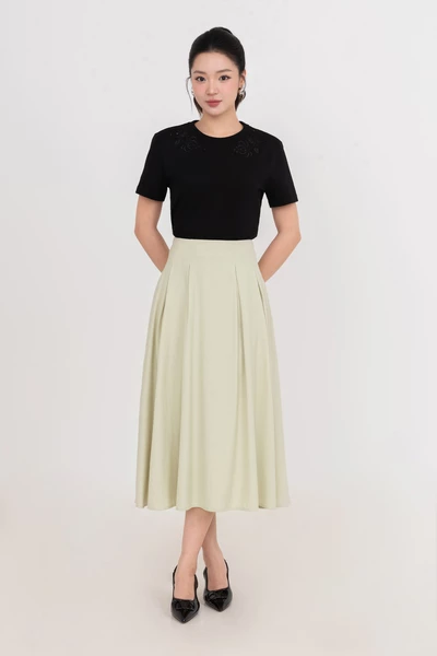 Chân váy xếp ly dài Soft Flow