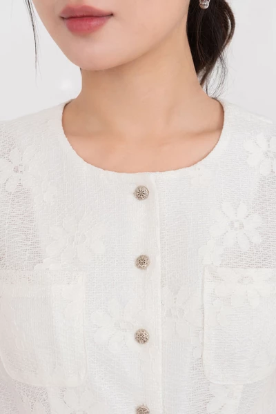 Áo Peplum Ivory Lace